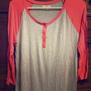 Baseball 3/4 sleeve top